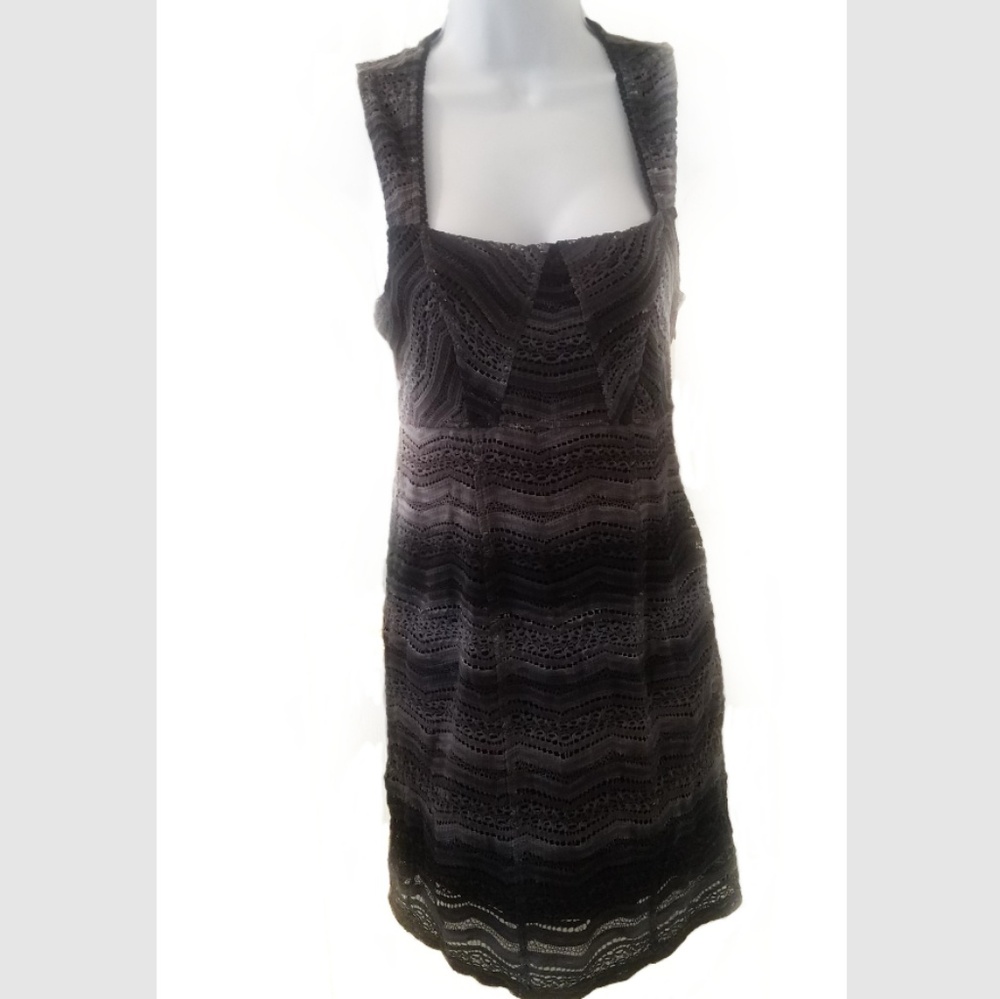 Free People Gray  and Black  Crochet Dress